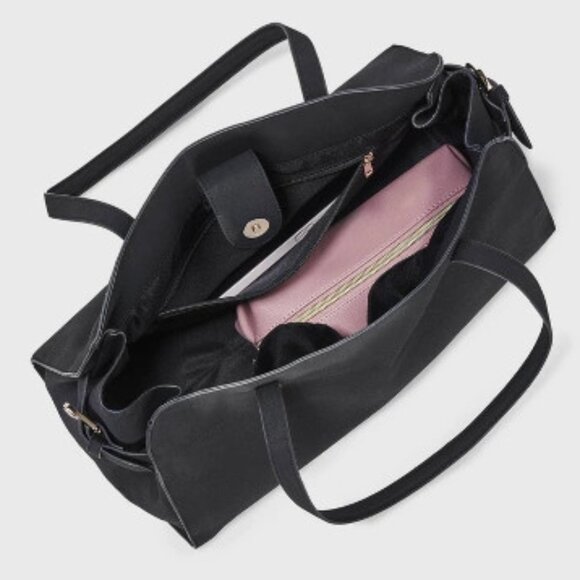 a new day Solid Black Soft Satchel Handbag/NWT - Picture 3 of 16